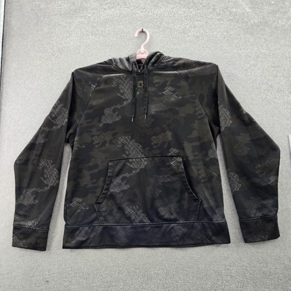 AND1 Men Hoodie M Black Camouflage Activewear Logo Long Sleeve